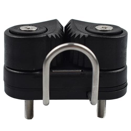 RANDDER Cam Cleats with Wire Flaired Leading Ring, Nylon Cammatic Cleats for Rope 3mm-15mm, Marine Boat Kayak Equipment Fast Entry (Black, One Size(Pack of 2)) - Image 2