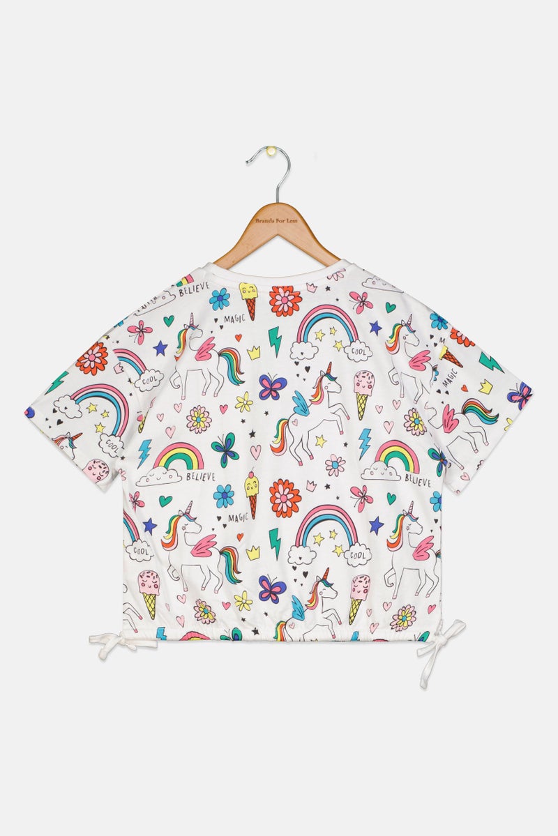 Hamleys Kids Girl Crew Neck Short Sleeve Graphic Print T-Shirt, Multicolor - Image 3