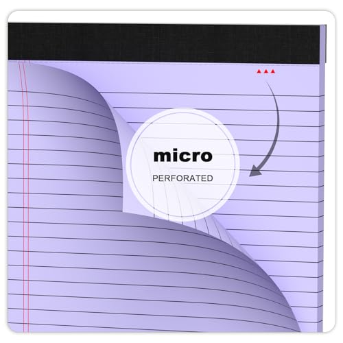 AILZFEI Purple Legal Pad Note Pads 8.5 x 11 inch, Wide Ruled, 30 Sheets/Pad, 20lb Colored Paper, Perforated Notepad with Sturdy Back (3 Pads Purple) - Image 5