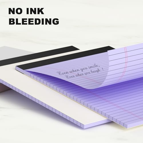 AILZFEI Purple Legal Pad Note Pads 8.5 x 11 inch, Wide Ruled, 30 Sheets/Pad, 20lb Colored Paper, Perforated Notepad with Sturdy Back (3 Pads Purple) - Image 4