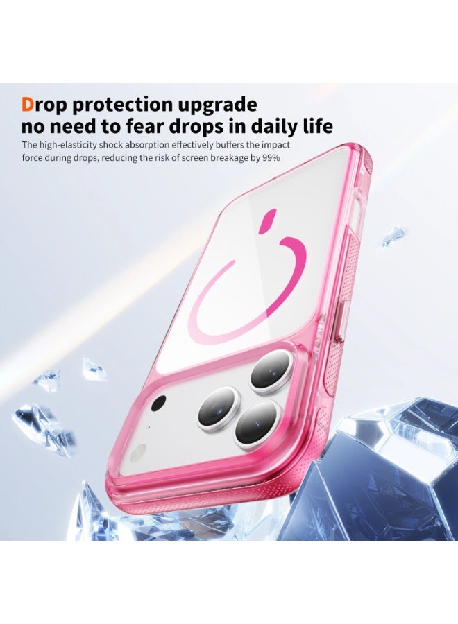 Malaksky For iPhone 17 Pro Max Case, Heavy Duty Shockproof Protection Phone Cases, Anti-Drop, Dual Layer Transparent Protective Cover Compatible with iPhone 17 Pro Max, 6.9 inch, Crystal Pink - Image 4
