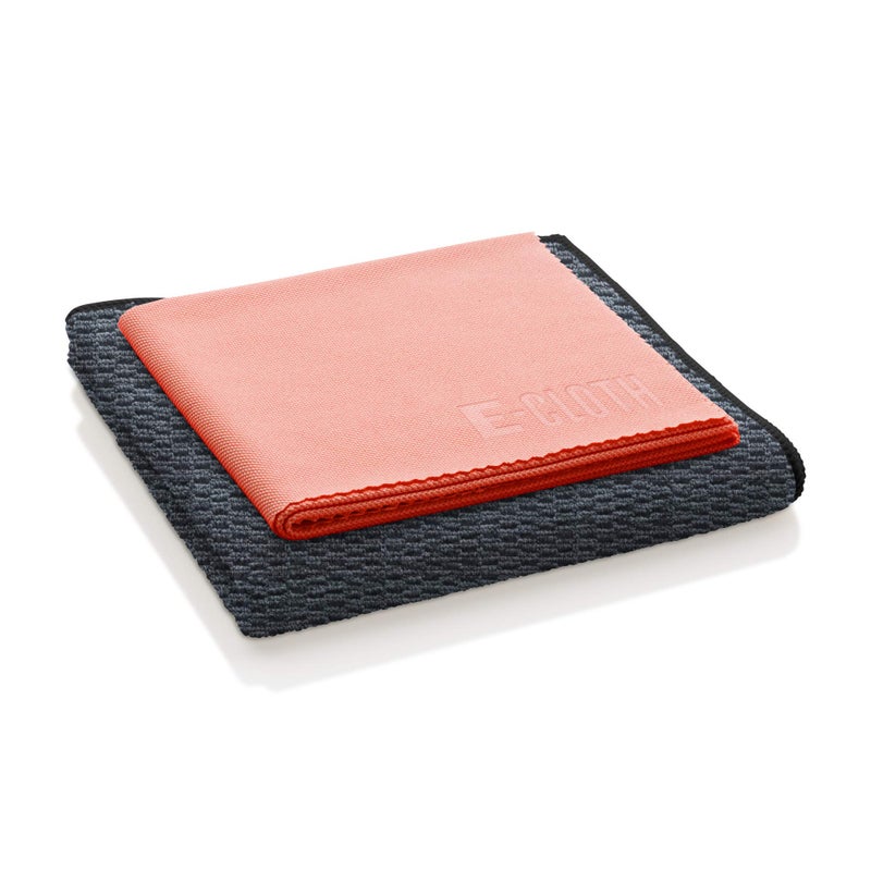 ECloth Granite  Stone Cleaning Kit Microfibre Black  Red 2 Cloth Set 1 Pack
