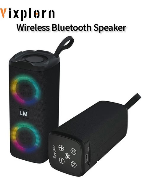 Portable Bluetooth Speaker IPX7 Waterproof Wireless Speaker with LED Melody with 70W High Volume Stereo Sound Support USB Outdoor RGB Wireless Stereo Round Speaker Surround Sound for Home Party Outdoor Picnic