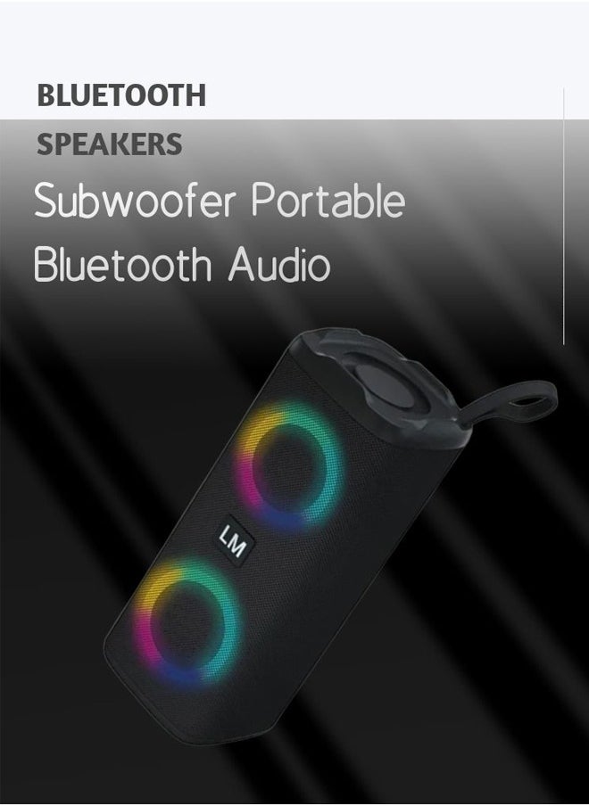 Portable Bluetooth Speaker IPX7 Waterproof Wireless Speaker with LED Melody with 70W High Volume Stereo Sound Support USB Outdoor RGB Wireless Stereo Round Speaker Surround Sound for Home Party Outdoor Picnic