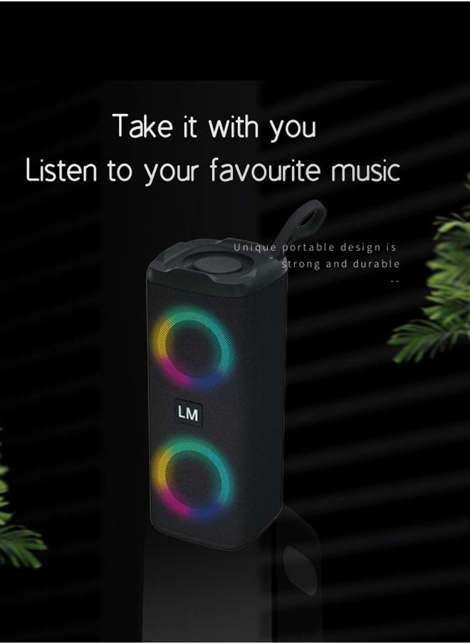 Portable Bluetooth Speaker IPX7 Waterproof Wireless Speaker with LED Melody with 70W High Volume Stereo Sound Support USB Outdoor RGB Wireless Stereo Round Speaker Surround Sound for Home Party Outdoor Picnic