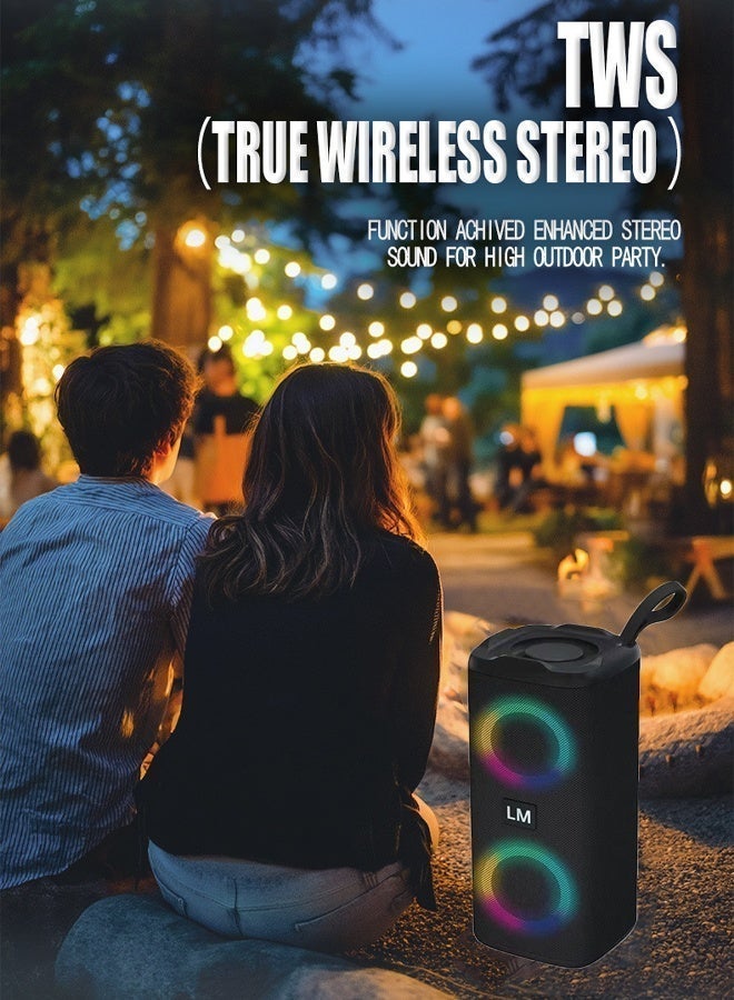 Vixplorn Bluetooth Speaker Portable Wireless Bluetooth Speaker Subwoofer With LED Suitable for Home Parties and Outdoor Picnics - Image 4