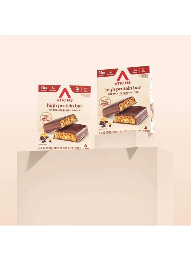 Atkins Protein Meal Bar Chocolate Peanut Butter  5 Bars 2.12 oz (60 g) Each - Image 3