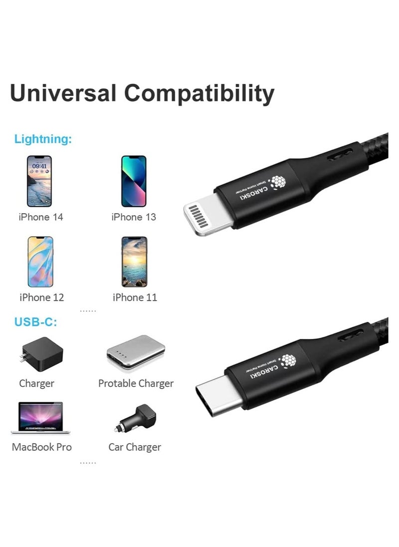 CAROSKI CAROSKI iPhone Charger Cable 1.2M USB C to Lightning Cable-Fast Charging Power Delivery PD 20W iPhone Cable for iPhone 14/14 Pro/14 Plus/14 Pro Max - iPad Pro - iPhone 8-13  - Image 3