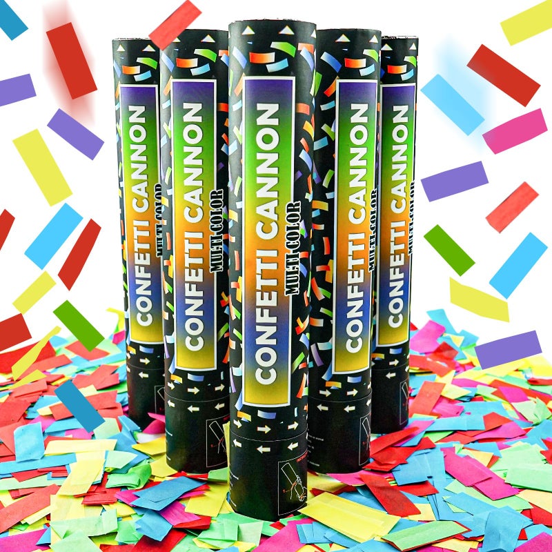OceanWings 12 Inch Confetti Cannon Multicolor Confetti Popper Party Shooter for Wedding Birthday Graduation Celebration 5 Pack Biodegradable Confetti Shooter Launches 2026 ft - Image 4