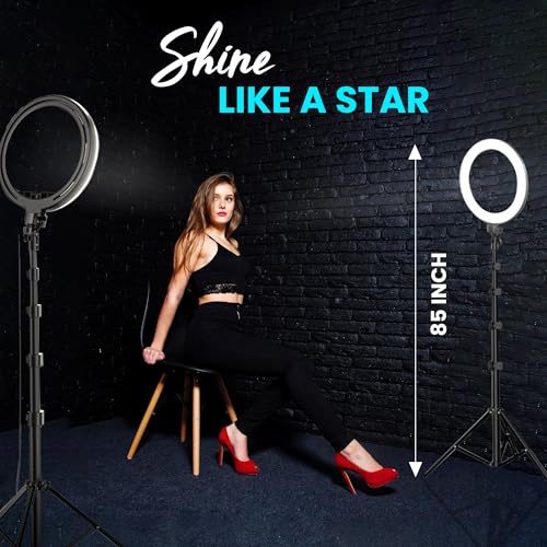 Kratos K20, 10 inches Ring Light with Stand, 85 Inch Foldable Tripod, 3 Colour Switch Mode Ring Light with USB for Studio, YouTube, Video Shoot Live Stream Makeup Compatible with iPhone, Smartphone - Image 2