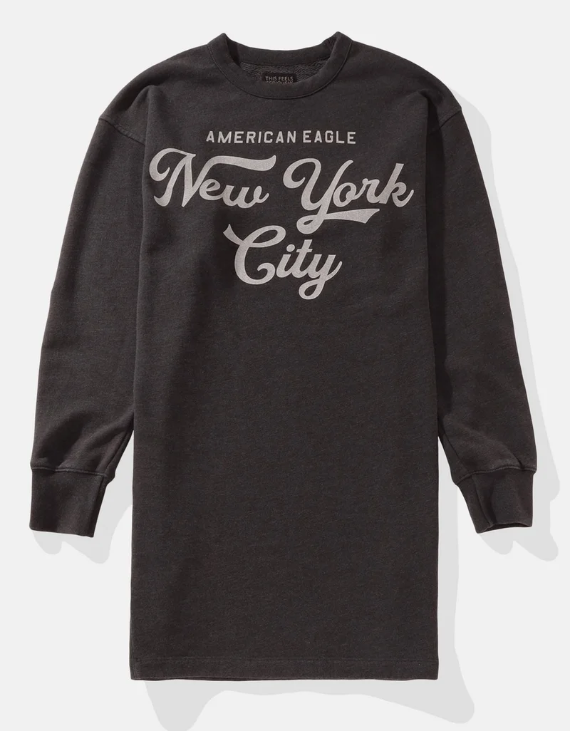 American Eagle AE Fleece Graphic Mini Sweatshirt Dress