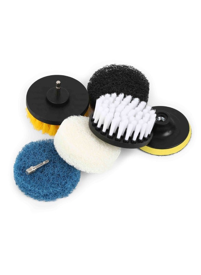 VTOOLS 6-Piece Drill Brush Set including Scouring Pads, Sponges and Bristle Brushes - Image 1