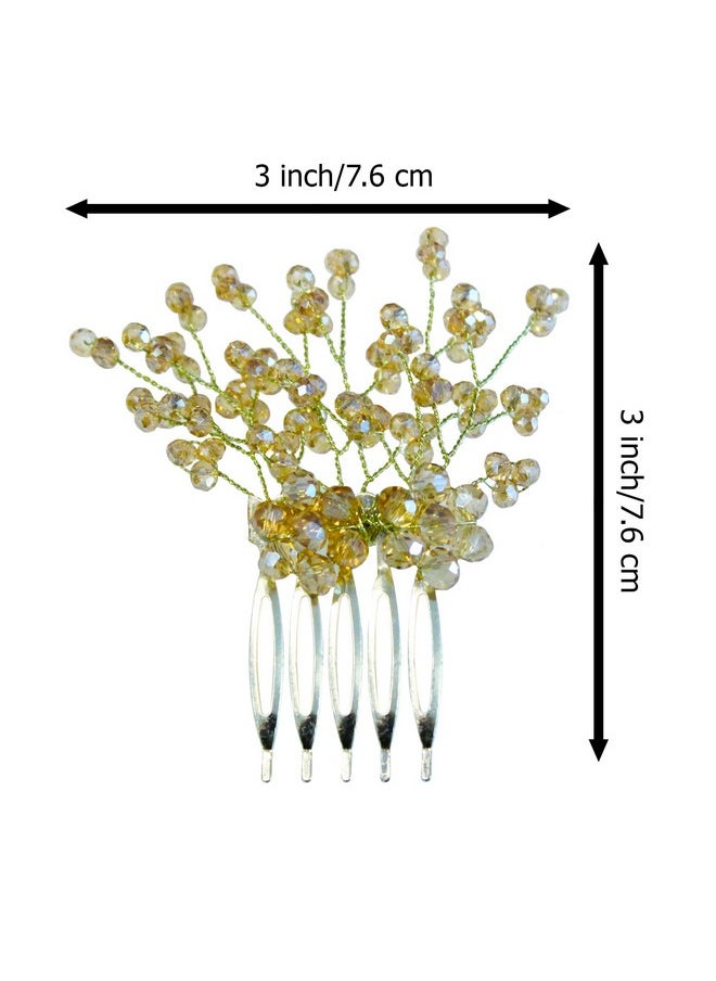 La belleza - La Belleza Wedding Hair Accessory Tiara | Pearl Crystal Hair Side Comb | Floral Hair Crown | Hair clip/Side Pin for Girls and Women (Pearl comb) - Image 1