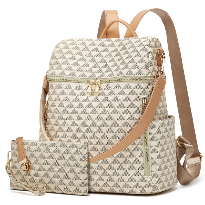 Makes Backpack Purse for Women PU Leather Travel Satchel Handbag Convertible Design Bag with Purse 2 Piece - Image 1