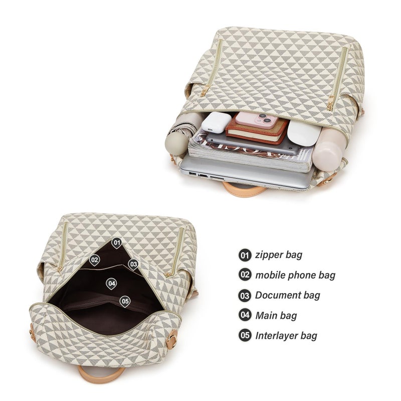 Makes Backpack Purse for Women PU Leather Travel Satchel Handbag Convertible Design Bag with Purse 2 Piece - Image 2