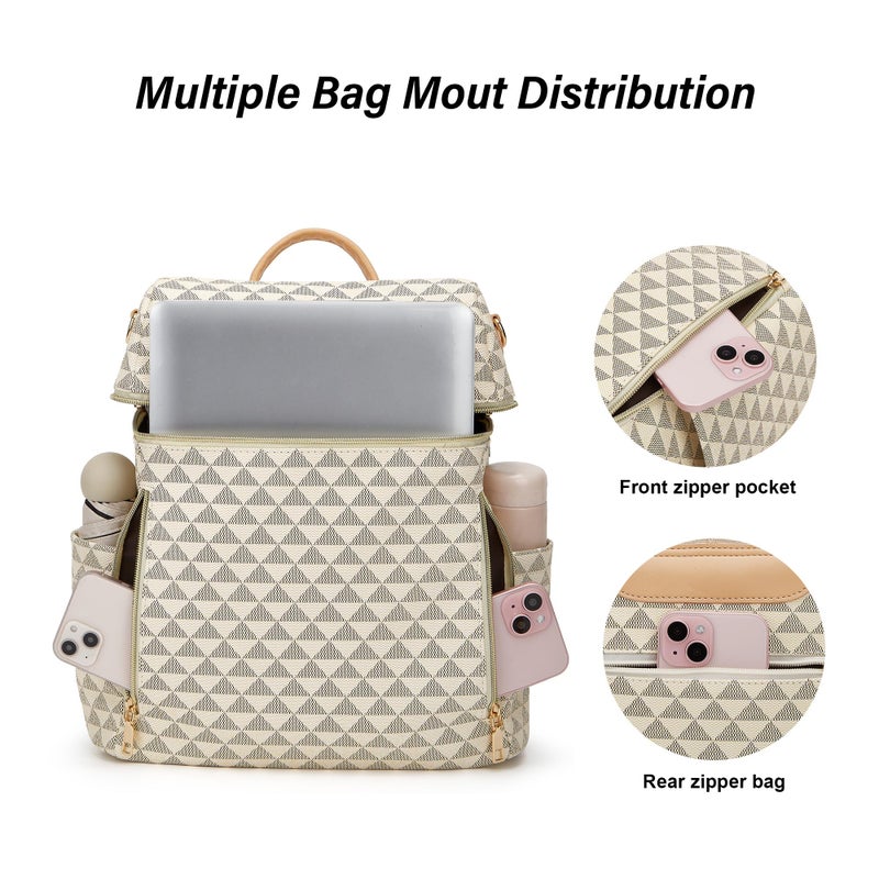 Makes Backpack Purse for Women PU Leather Travel Satchel Handbag Convertible Design Bag with Purse 2 Piece - Image 3