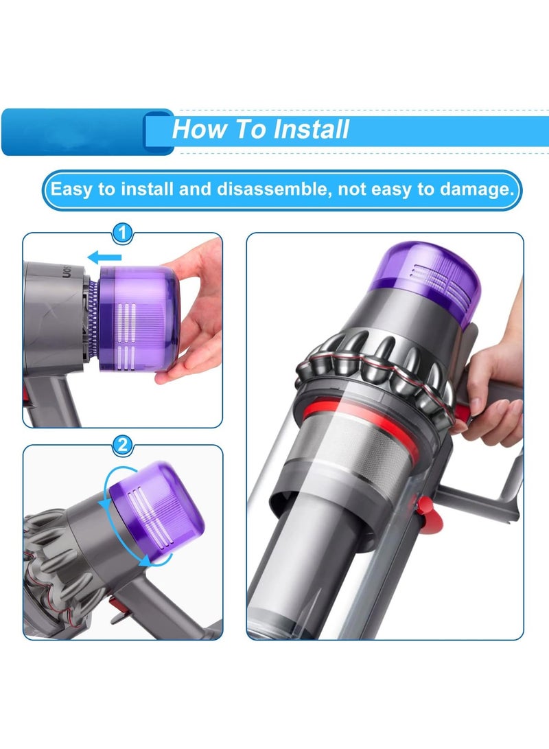 فلاتر الفراغ 2pcs استبدال فلاتر متوافقة مع ماكسة الكهرباء دايسون V11 V15 V14 ، فلاتر قابلة للغسيل HEPA ، استبدال مقارنة مع الجزء 970013-02 - Image 4