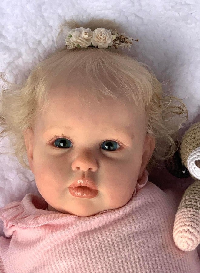 KOKOMANDY Lifelike Reborn Baby Dolls 24 inch Realistic Toddler Doll Girl that Look Real Life Size Chucky Cute Doll Soft Body Weighted Blonde Hair Reborns Newborn Toddler Toys Age 8+ Year Old - Image 3