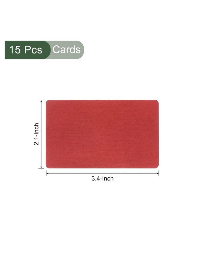 YOKIVE 15 Pcs Anodized Aluminum Business Card With Smooth Surface, Laser Engraving, Great For Office, Hotel, Workshop (Red, 86 X 54 X 0.8Mm)  - Image 2