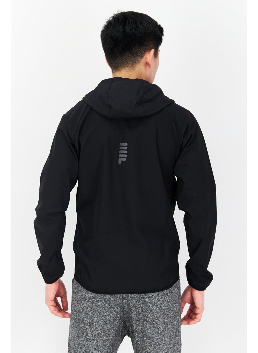 FILA Men Sportswear Fit Long Sleeves Training Jacket, Black  - Image 3