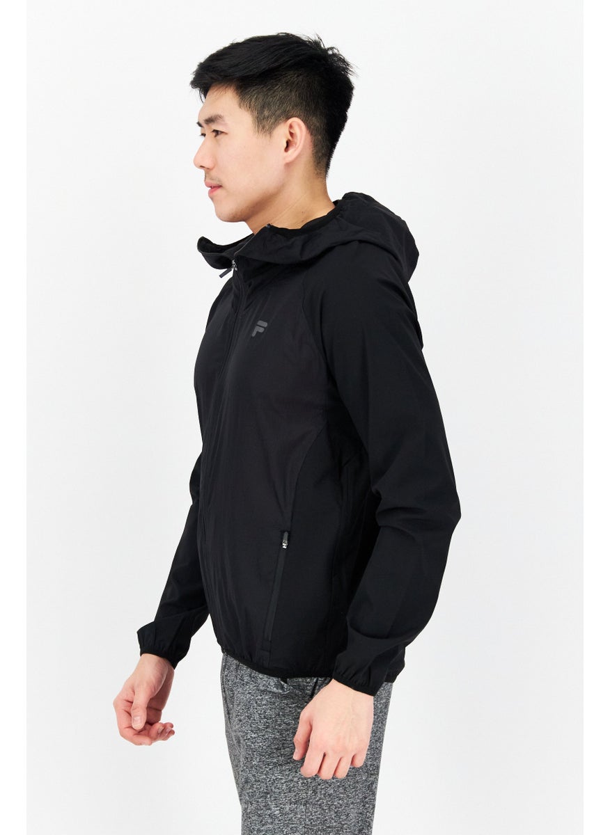 FILA Men Sportswear Fit Long Sleeves Training Jacket, Black  - Image 4