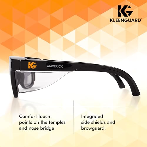 KleenGuard™ V30 Maverick™ Safety Glasses (49311), with KleenVision™ Anti-Fog Coating, Smoke Lenses, Black Frame, Unisex Sunglasses for Men and Women (Qty 12) - Image 4