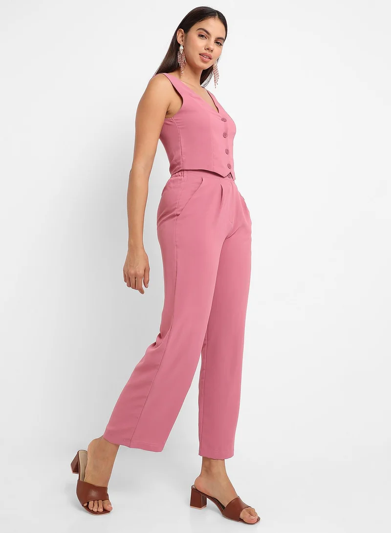 Pinacolada  Women's Salmon PInk Vest Co-Ord Set for Women | Best Price UAE