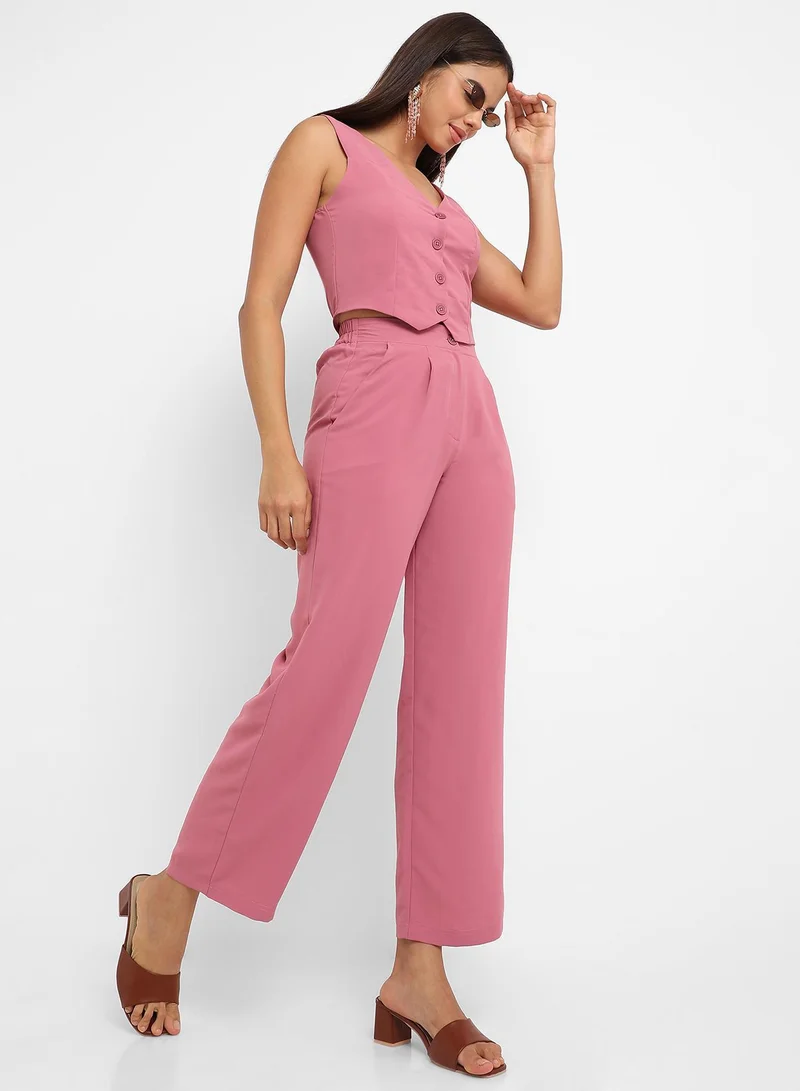 Pinacolada  Women's Salmon PInk Vest Co-Ord Set for Women | Best Price UAE