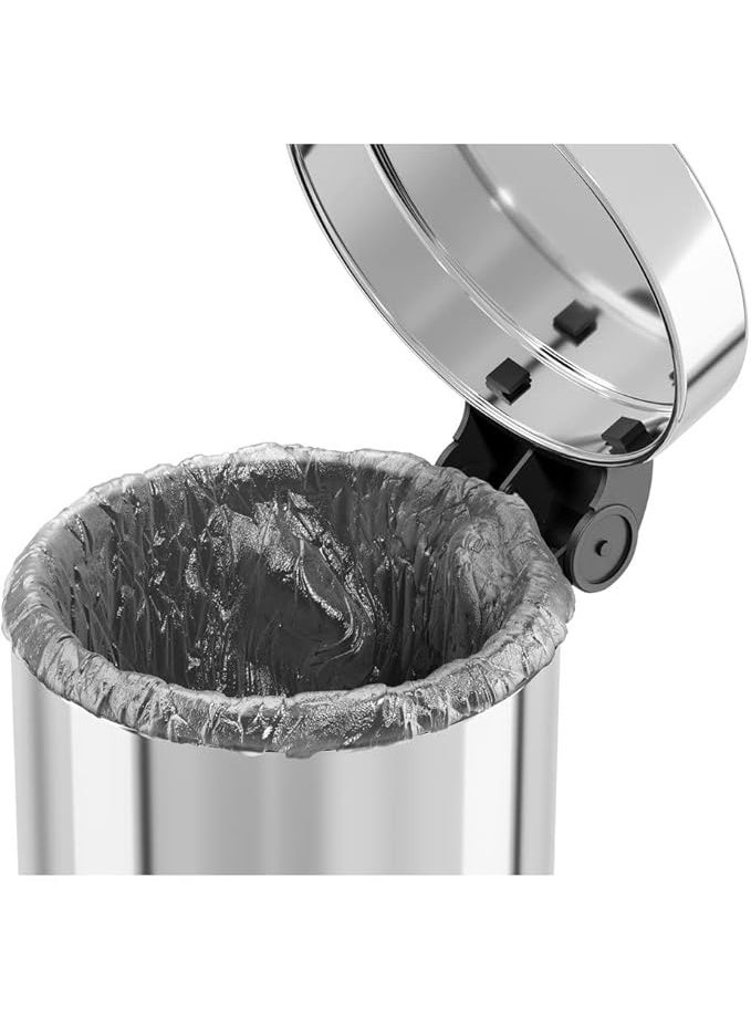 Hailo Trento Pedal Bin, 4 Liters, Compact Waste Bin with Lid, Foot Pedal Dustbin for Kitchen, Bathroom, Bedroom, Office, Stainless Steel, Made in Germany - HLO-0704-060 - Image 2