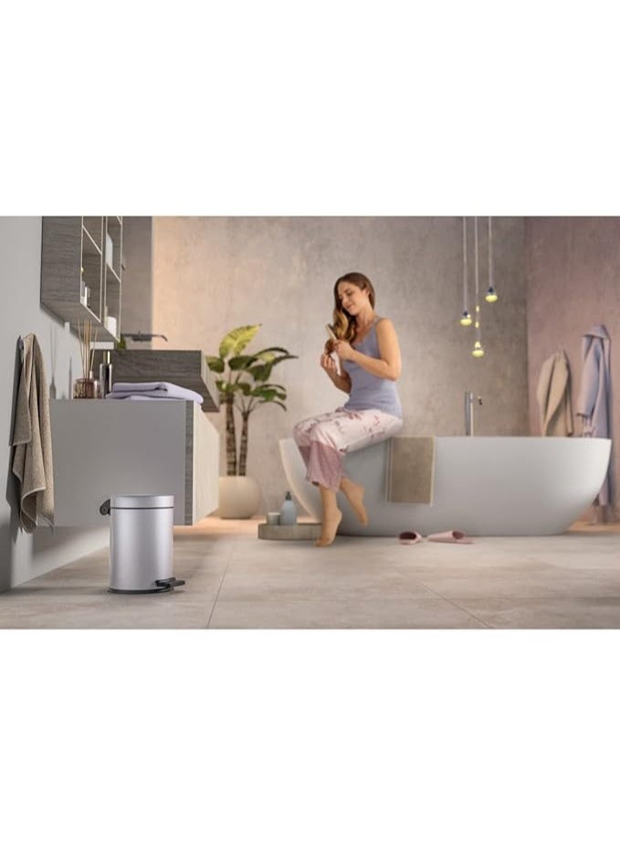 Hailo Trento Pedal Bin, 4 Liters, Compact Waste Bin with Lid, Foot Pedal Dustbin for Kitchen, Bathroom, Bedroom, Office, Stainless Steel, Made in Germany - HLO-0704-060 - Image 3