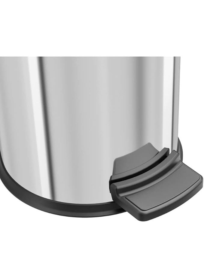 Hailo Trento Pedal Bin, 4 Liters, Compact Waste Bin with Lid, Foot Pedal Dustbin for Kitchen, Bathroom, Bedroom, Office, Stainless Steel, Made in Germany - HLO-0704-060 - Image 5