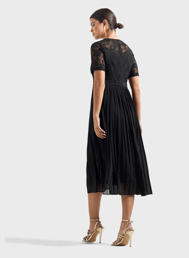 FAV Lace Bodice Pleated Dress