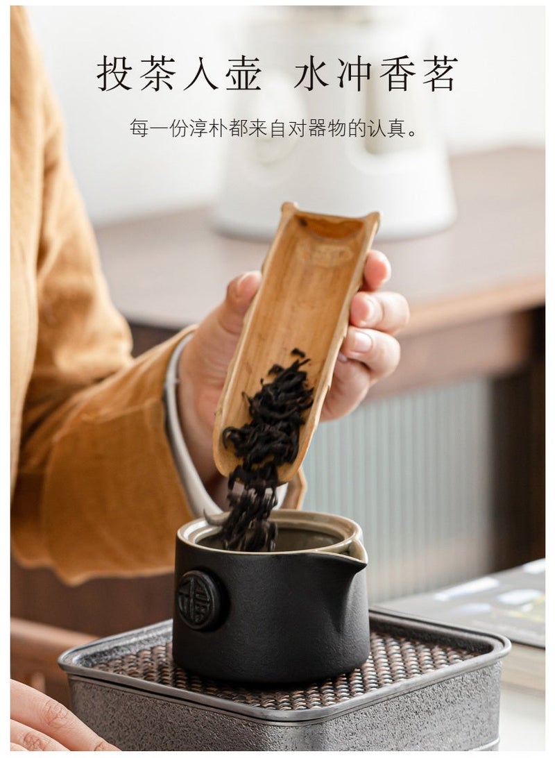 Portable Ceramic Travel Tea Set 4-Piece - Handmade Dehua Ceramic Teapot with 3 Cups and Carry Pouch, Chinese Kung Fu Tea Gift - Image 4