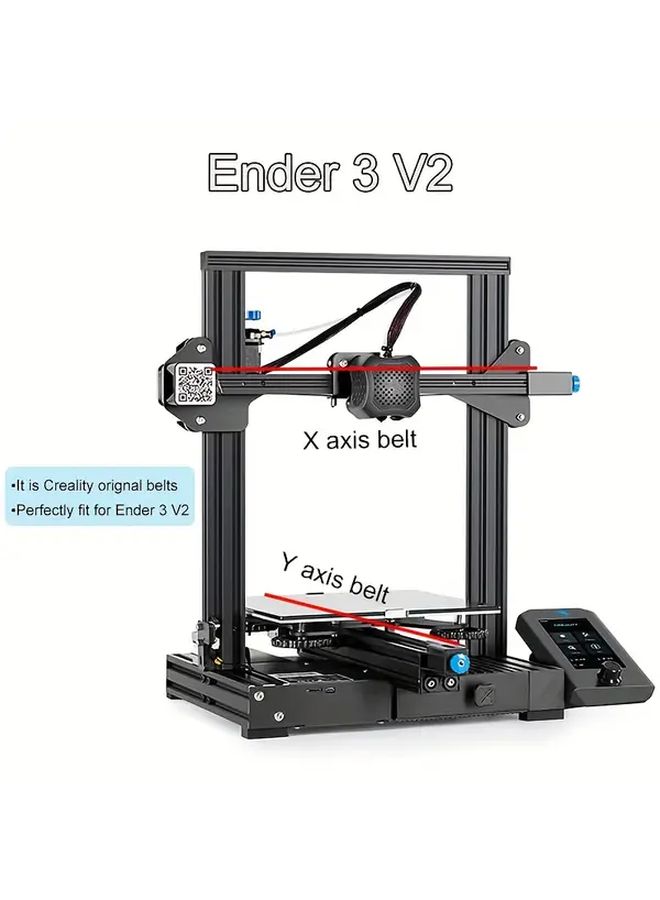 حزام تزامن من النوع XY لطقم Ender 3 V2 NEO، حزام توقيت مفتوح من المطاط 2GT بعرض 6 مم، طول Y 740 مم، طول X 805 مم، متوافق مع طابعة ثلاثية الأبعاد. - Image 3