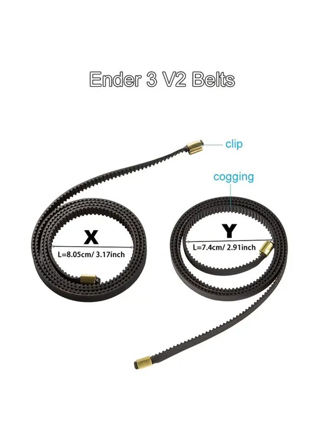 حزام تزامن من النوع XY لطقم Ender 3 V2 NEO، حزام توقيت مفتوح من المطاط 2GT بعرض 6 مم، طول Y 740 مم، طول X 805 مم، متوافق مع طابعة ثلاثية الأبعاد. - Image 2