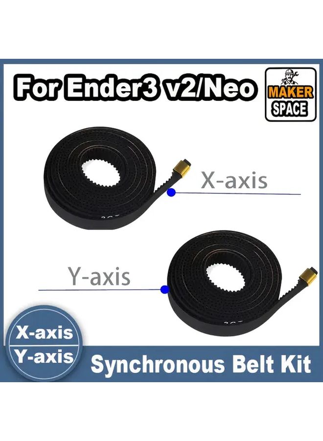 حزام تزامن من النوع XY لطقم Ender 3 V2 NEO، حزام توقيت مفتوح من المطاط 2GT بعرض 6 مم، طول Y 740 مم، طول X 805 مم، متوافق مع طابعة ثلاثية الأبعاد. - Image 1