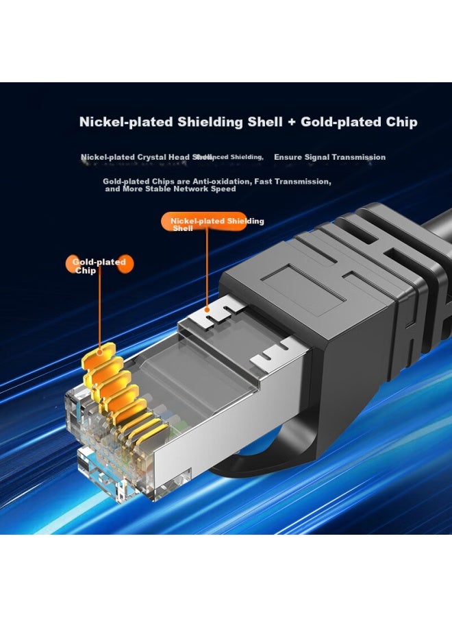 CHOSEAL Akihabara Cat8 Ethernet Cable, 10 Gigabit High-speed Network Patch Cord, 8-core Twisted Pair, For Engineering, Home, Gaming, Computer, Broadband Connection, 8 Meters, Qj3101bk - Image 4