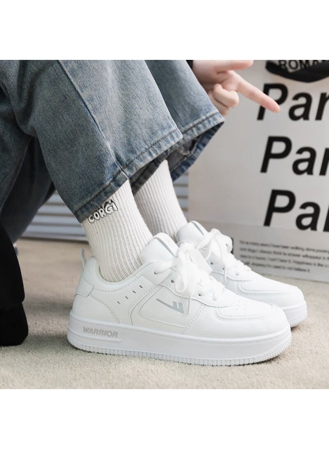 Pull Back Warrior Women's Thick-soled Small White Shoes New Style Board Shoes Youth All-match Spring Casual Sports Shoes White Size 42 - Image 4