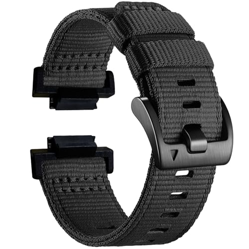 Lijinlan Nylon Band Fit for Casio G-Shock Watch Model GA-110 / DW-5600 / GWM-5610 / DWE-5600/ GW-B5600 / GM-5600 / GMW-B5000 / DW-5305 / DW-6900, Sport Replacement Strap for Gshock (Black) - Image 1