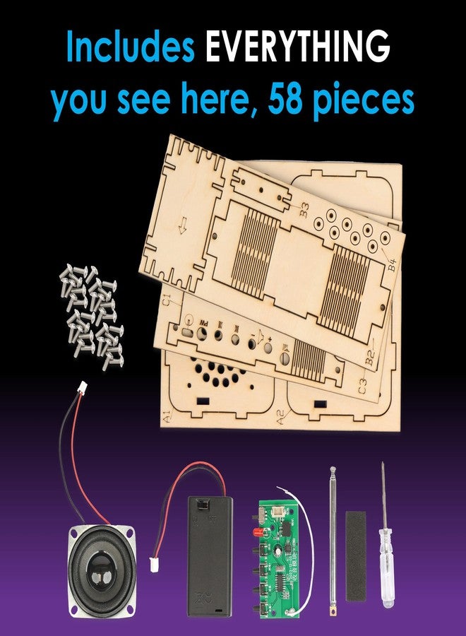 MindWare Gearjits FM Radio Building Set – Build a Real Working FM Radio, STEM Electronics Kit with Wooden Parts, Hands-On Science & Engineering Project - Image 4