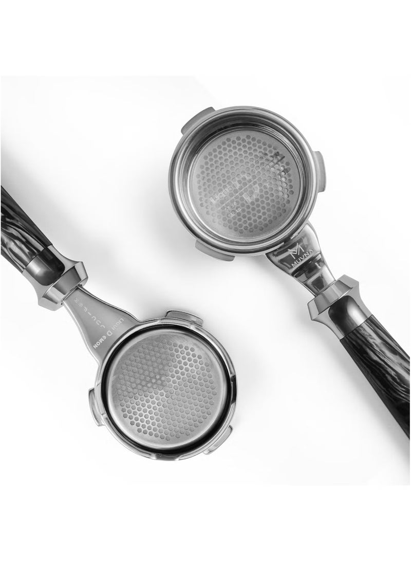 Espresso Coffee Filter without Base 58mm  , 3-Ears Filter with Double-Layer Filter Basket, Compatible with Barsetto, Oster, Breville Mini VCF125X, Breville Max VCF165, Kalfa/On Temp IQ
