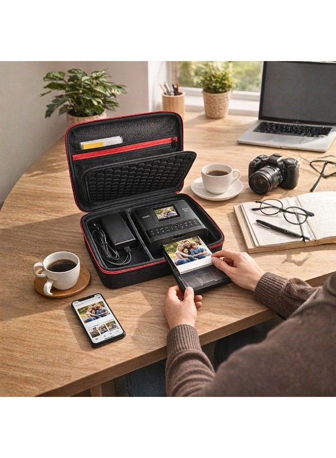 Hard Carrying Case for Canon Selphy CP1500 / CP1300 / CP1200 Photo Printer | Protective Travel Bag with Shoulder Strap, Storage for Ink & Paper (Black – Bag Only) - Image 3