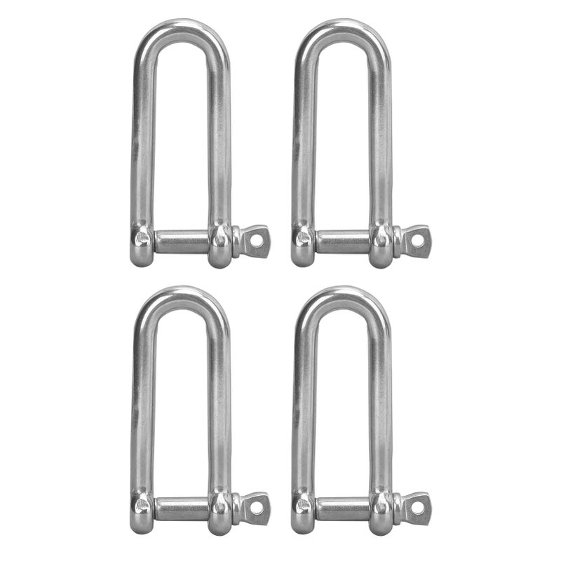4pcs Stainless Steel U Type Shackle Lengthen U Sling Screws Wire Rope Lifting Shackles8mm / 0.3in - Image 1