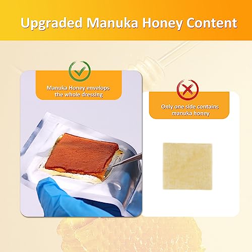 Polynew Impregnated Manuka Honey Calcium Alginate Dressing, 2"x2"-12Pcs/Box, Non-Adherent Calcium Alginate Dressing with Manuka Honey, Natural Wound Care Bandages for Burns, Faster Wound Care - Image 3