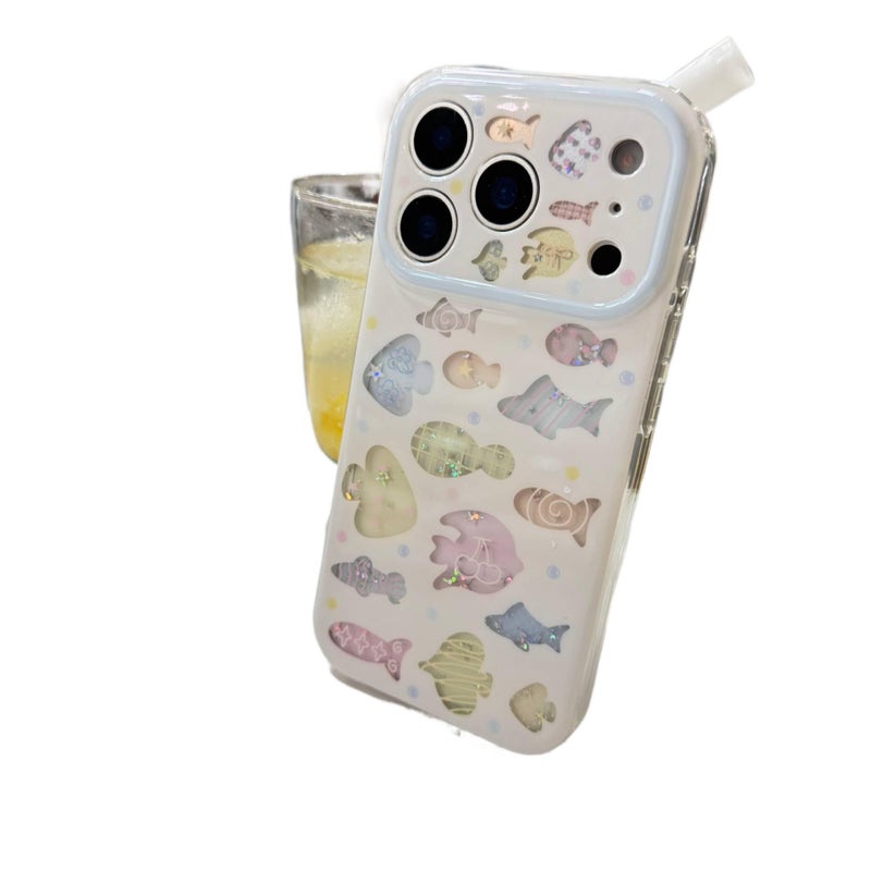 Acrylic Protective Case for iPhone 15 / 15 Plus / 15 Pro / 15 Pro Max with Drop Protection and Hollow Out plus Shockproof plus Glitter plus Scratch Resistant in Colorful - Image 1