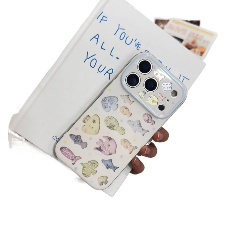 Acrylic Protective Case for iPhone 15 / 15 Plus / 15 Pro / 15 Pro Max with Drop Protection and Hollow Out plus Shockproof plus Glitter plus Scratch Resistant in Colorful - Image 4