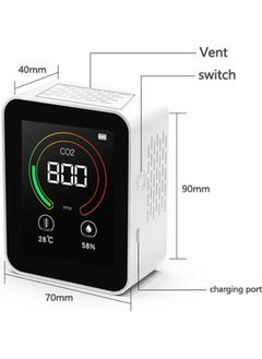 NIBEMINENT CO2 Temperature Humidity Multipurpose Detect Tool White 9.20X4.20X7.20cm  - Image 4