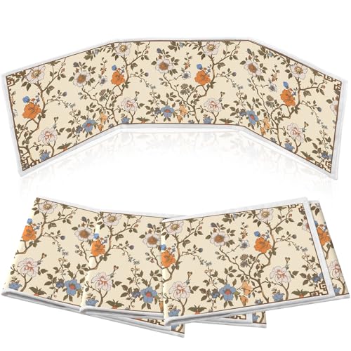Sonwyoung 4 Pack Chinoiserie Mahjong Card Holder Chinoiserie Print Mahjong Card Sleeve Large Size6 18x4 34 Soft Printed Fabric Scorecard Protector Holder Cover GiftsBeige - Image 1