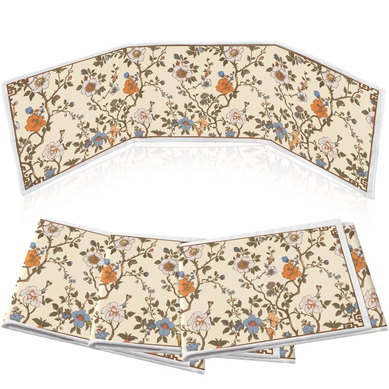 Sonwyoung 4 Pack Chinoiserie Mahjong Card Holder Chinoiserie Print Mahjong Card Sleeve Large Size6 18x4 34 Soft Printed Fabric Scorecard Protector Holder Cover GiftsBeige - Image 3