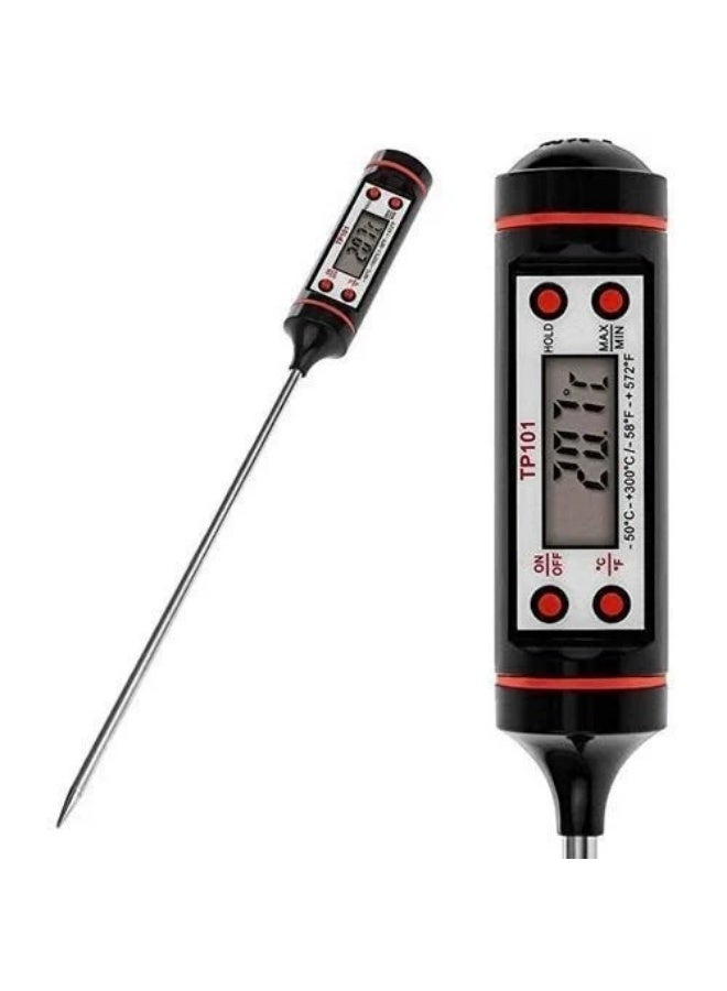Food and beverage cooking thermometer, black/silver - Image 1